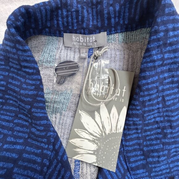 Habitat Womens Mixed Print Button Front Swing Jacket Small Blue Sapphire New - Picture 3 of 10